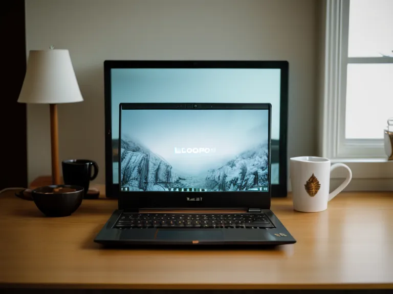 Laptop-Bildschirm mit einem kurzen Erziehungsvideo und einer Kaffeetasse
