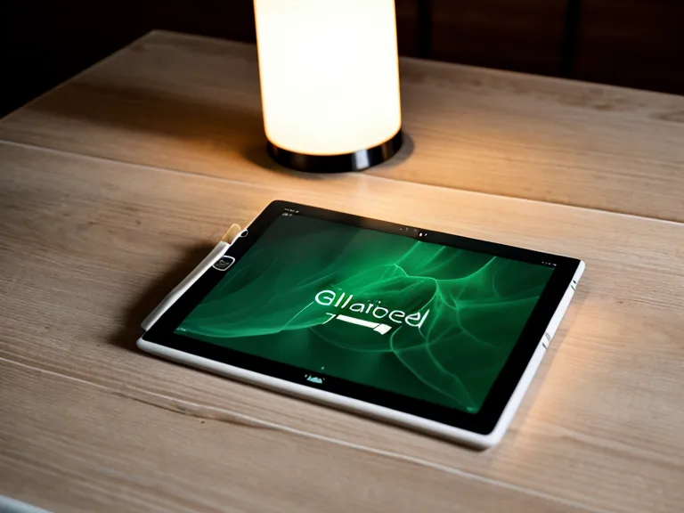 Tablet mit einem Online-Erziehungskurs und Online-Learning-Struktur neben einem angebissenen Apfel auf dem Küchentisch
