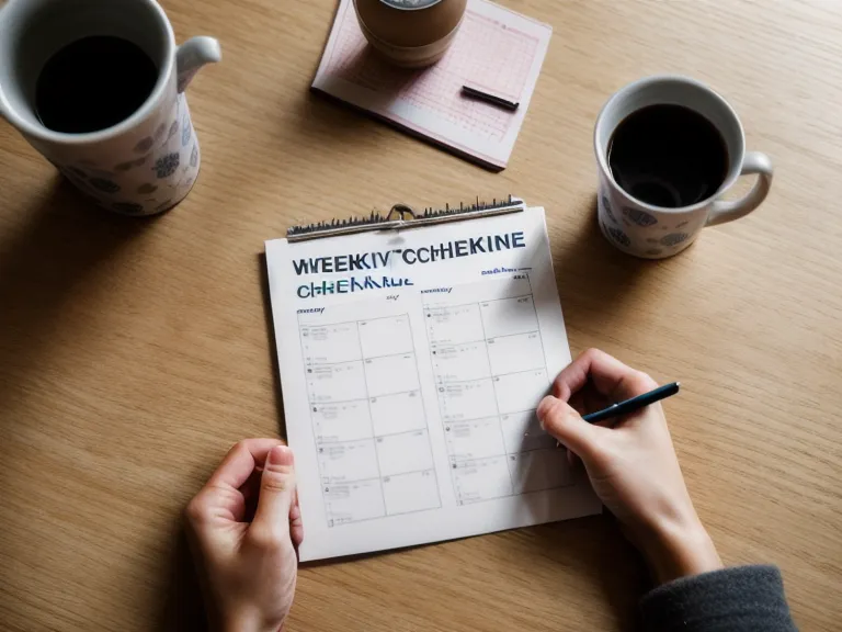 Nahaufnahme eines gedruckten Wochenplans für ein Erziehungsprogramm mit handschriftlichen Notizen – Materialbeispiel aus dem Trotzphase-Kursvergleich