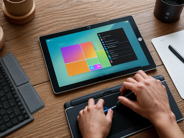 Tablet mit einem Online-Erziehungskurs und handschriftlichen Notizen zur Selbstregulation.