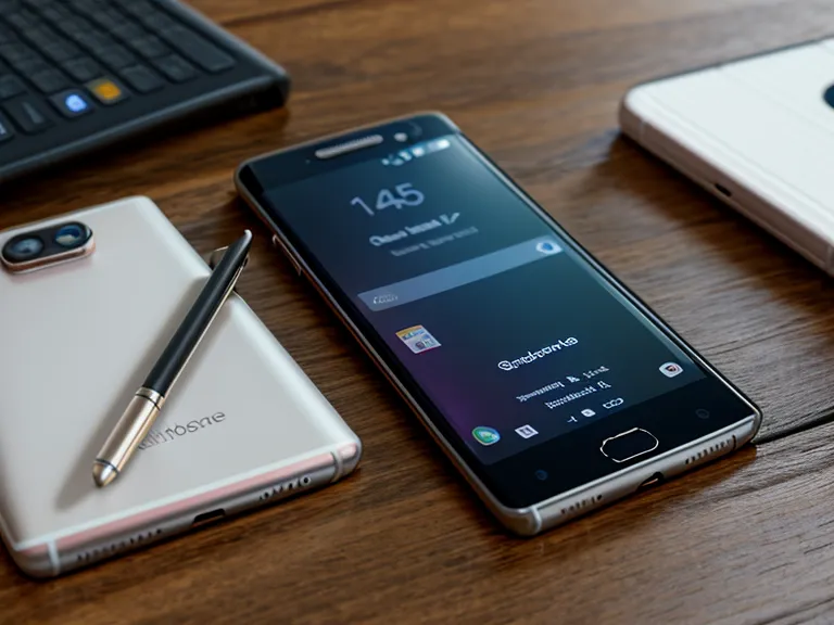 Smartphone mit Benachrichtigungen einer Online-Gruppe auf einem Holztisch